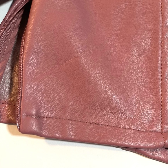 Zara Pink Faux Leather Puff Sleeve Crop Top in Marsala Pink - Picture 8 of 8